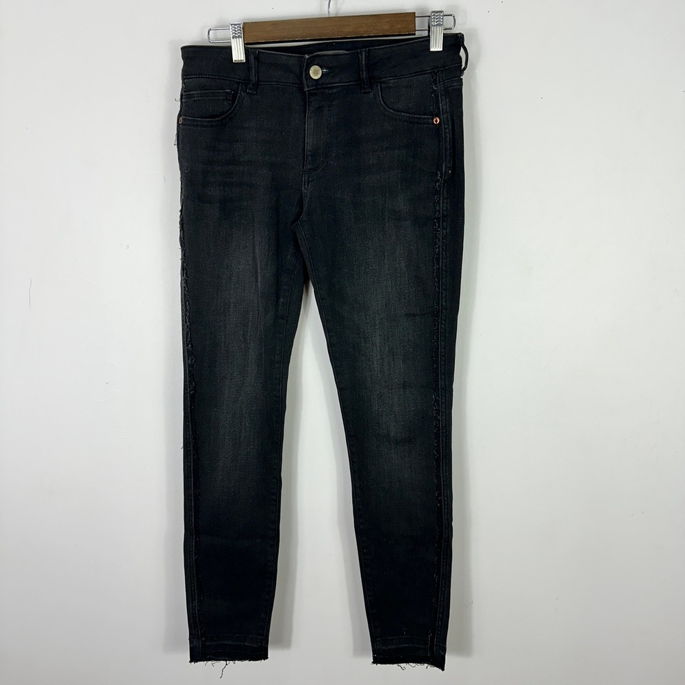 DL1961 Emma Jeans Women 28 Black Low Rise Skinny Denim Dark Wash Y2K Baddie Chic